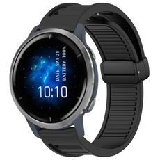 Per cinturino in silicone con fibbia magnetica pieghevole Garmin Venu 2 da 22 mm (nero)
