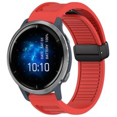 Per cinturino in silicone con fibbia magnetica pieghevole Garmin Venu 2 da 22 mm (rosso)