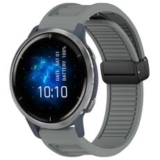 Per Garmin Venu 2 22mm cinturino in silicone con fibbia magnetica pieghevole (grigio)