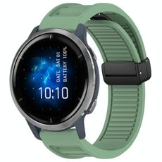 Per cinturino in silicone con fibbia magnetica pieghevole Garmin Venu 2 da 22 mm (verde)
