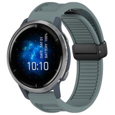 Per cinturino in silicone pieghevole con fibbia magnetica Garmin Venu 2 da 22 mm (ciano roccia)