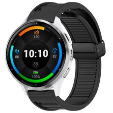 Per cinturino in silicone con fibbia magnetica pieghevole Garmin Venu 3 da 22 mm (nero)