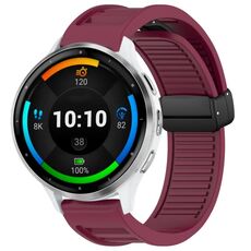 Per cinturino in silicone pieghevole con fibbia magnetica Garmin Venu 3 da 22 mm (vino rosso)