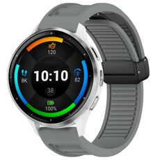 Per Garmin Venu 3 22mm cinturino in silicone con fibbia magnetica pieghevole (grigio)