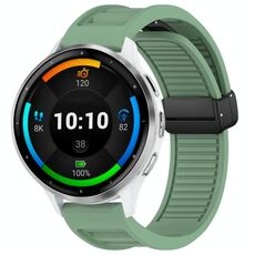 Per Garmin Venu 3 22mm cinturino in silicone con fibbia magnetica pieghevole (verde)
