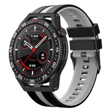 Per Huawei Watch GT3 SE 22mm cinturino sportivo in silicone bicolore (nero + grigio)