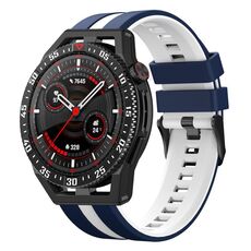 Per Huawei Watch GT3 SE 22mm cinturino sportivo in silicone bicolore (blu + bianco)