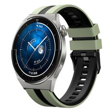 Per Huawei Watch GT3 Pro 46mm 22mm cinturino sportivo in silicone bicolore (verde chiaro + nero)
