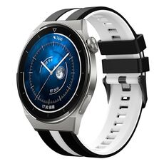 Per Huawei Watch GT3 Pro 46mm 22mm cinturino sportivo in silicone bicolore (nero + bianco)