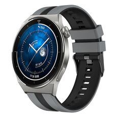 Per Huawei Watch GT3 Pro 46mm 22mm cinturino sportivo in silicone bicolore (grigio + nero)