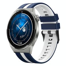 Per Huawei Watch GT3 Pro 46mm 22mm Cinturino sportivo in silicone bicolore (blu+bianco)