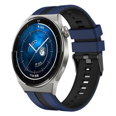 Per Huawei Watch GT3 Pro 46mm 22mm cinturino sportivo in silicone bicolore (blu + nero)