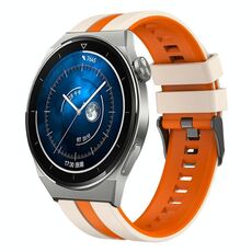 Per Huawei Watch GT3 Pro 46mm 22mm cinturino sportivo in silicone bicolore (Starlight + arancione)