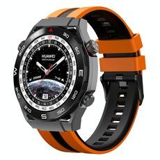 Per Huawei Watch Ultimate 22mm cinturino sportivo in silicone bicolore (arancione + nero)