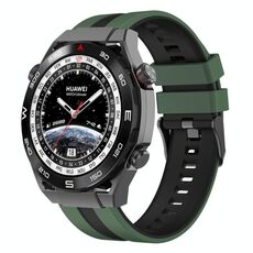 Per Huawei Watch Ultimate 22mm cinturino sportivo in silicone bicolore (verde oliva+nero)