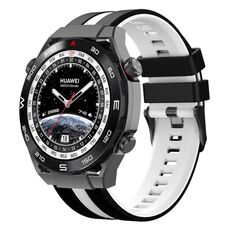 Per Huawei Watch Ultimate 22mm cinturino sportivo in silicone bicolore (nero + bianco)
