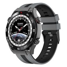 Per Huawei Watch Ultimate 22mm cinturino sportivo in silicone bicolore (grigio + nero)