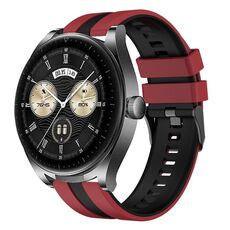 Per Huawei Watch Buds 22mm cinturino sportivo in silicone bicolore (rosso + nero)