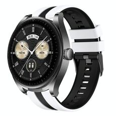 Per Huawei Watch Buds 22mm Cinturino sportivo in silicone bicolore (bianco+nero)
