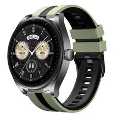 Per Huawei Watch Buds cinturino sportivo in silicone bicolore da 22 mm (verde chiaro + nero)