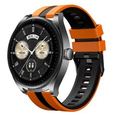 Per Huawei Watch Buds 22mm cinturino sportivo in silicone bicolore (arancione + nero)