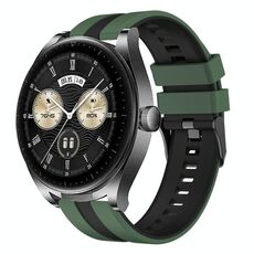 Per Huawei Watch Buds cinturino sportivo in silicone bicolore da 22 mm (verde oliva + nero)