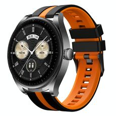 Per Huawei Watch Buds 22mm Cinturino sportivo in silicone bicolore (nero+arancione)