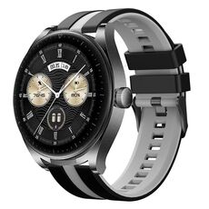 Per Huawei Watch Buds 22mm cinturino sportivo in silicone bicolore (nero + grigio)