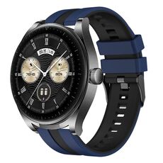 Per Huawei Watch Buds 22mm Cinturino sportivo in silicone bicolore (blu+nero)