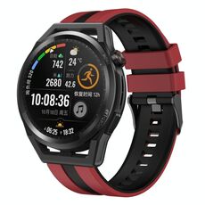 Per Huawei Watch GT Runner 22mm cinturino sportivo in silicone bicolore (rosso + nero)