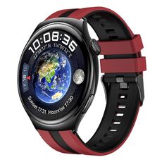 Per Huawei Watch 4 22mm cinturino sportivo in silicone bicolore (rosso + nero)