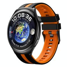 Per Huawei Watch 4 22mm cinturino sportivo in silicone bicolore (nero + arancione)