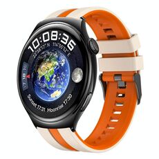 Per Huawei Watch 4 22mm cinturino sportivo in silicone bicolore (Starlight + arancione)