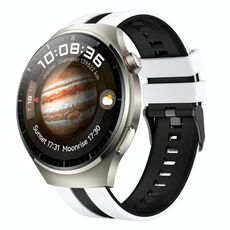 Per Huawei Watch 4 Pro 22mm cinturino sportivo in silicone bicolore (bianco + nero)