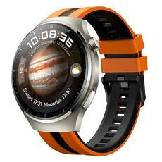 Per Huawei Watch 4 Pro 22mm cinturino sportivo in silicone bicolore (arancione + nero)