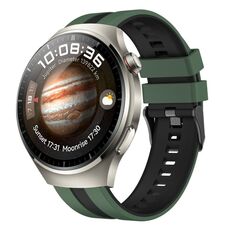 Per Huawei Watch 4 Pro 22mm cinturino sportivo in silicone bicolore (verde oliva + nero)