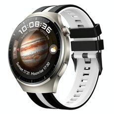 Per Huawei Watch 4 Pro 22mm cinturino sportivo in silicone bicolore (nero + bianco)