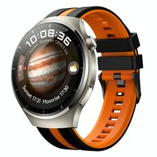 Per Huawei Watch 4 Pro 22mm cinturino sportivo in silicone bicolore (nero + arancione)