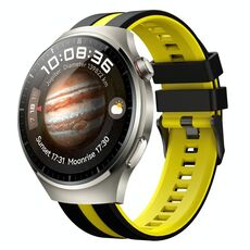 Per Huawei Watch 4 Pro 22mm cinturino sportivo in silicone bicolore (nero + giallo)