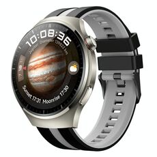 Per Huawei Watch 4 Pro 22mm cinturino sportivo in silicone bicolore (nero + grigio)