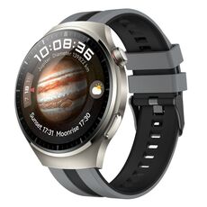Per Huawei Watch 4 Pro 22mm Cinturino sportivo in silicone bicolore (grigio+nero)