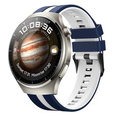 Per Huawei Watch 4 Pro 22mm cinturino sportivo in silicone bicolore (blu + bianco)