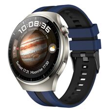 Per Huawei Watch 4 Pro 22mm Cinturino sportivo in silicone bicolore (blu+nero)