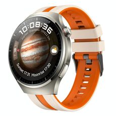 Per Huawei Watch 4 Pro 22mm cinturino sportivo in silicone bicolore (Starlight + arancione)
