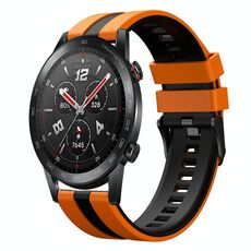 Per Honor Watch GS 3i 22mm cinturino sportivo in silicone bicolore (arancione + nero)