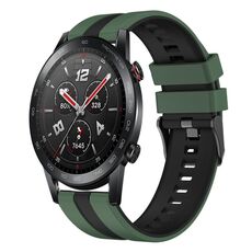 Per Honor Watch GS 3i 22mm cinturino sportivo in silicone bicolore (verde oliva + nero)