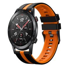 Per Honor Watch GS 3i 22mm cinturino sportivo in silicone bicolore (nero + arancione)