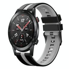 Per Honor Watch GS 3i 22mm cinturino sportivo in silicone bicolore (nero + grigio)