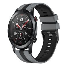 Per Honor Watch GS 3i 22mm cinturino sportivo in silicone bicolore (grigio + nero)