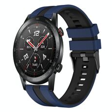 Per Honor Watch GS 3i 22mm cinturino sportivo in silicone bicolore (blu + nero)